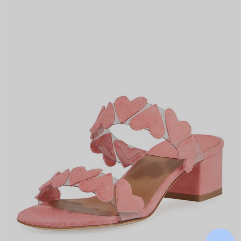 Laurence Dacade Pink Suede Heart Women's Sandals, size 7